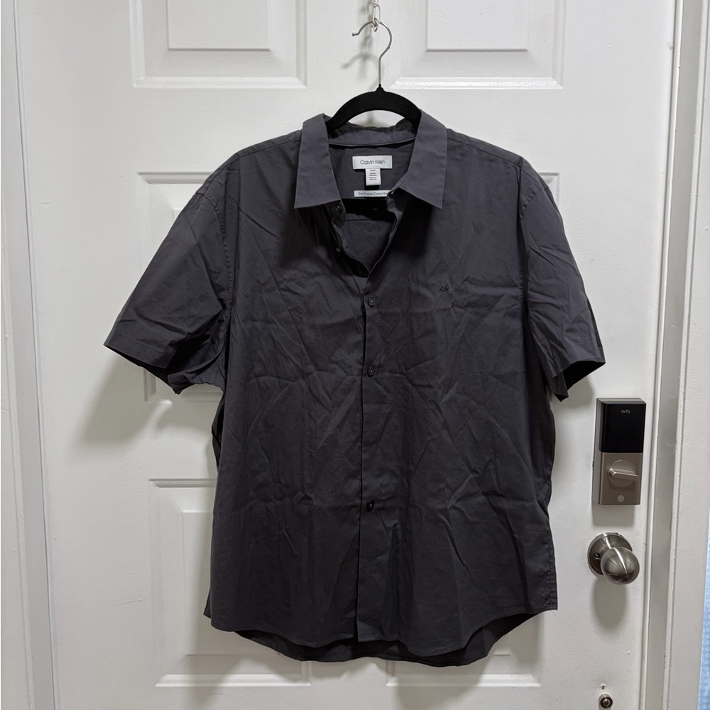 Calvin Klein Men's Charcoal Button Down Shirt